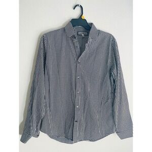Express Mens Fitted  Button Down Polka Dot Shirt Large 16-16.5